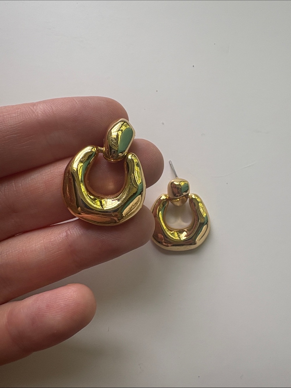 Gold Chunky Loop Drop Earrings - Women Jewelry